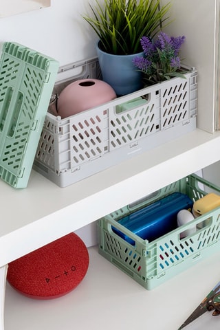 3 boîtes de rangement pliables - Vert et gris