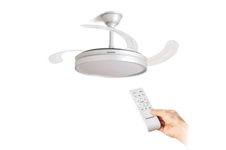 Ventilateur de plafond LED et pales rétractables - 80 W
