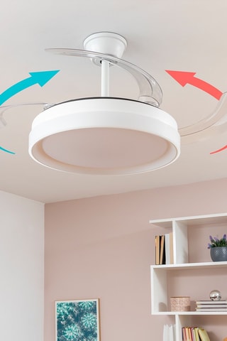 Ventilateur de plafond LED et pales rétractables - 80 W