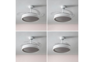 Ventilateur de plafond LED et pales rétractables - 80 W