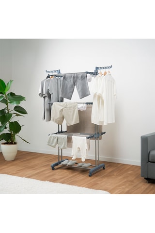 Etendoir à linge pliable à roues - 24 barres