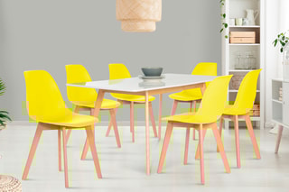 6 chaises Arkea Jaune