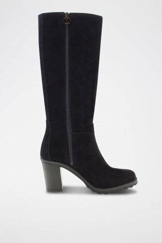 Nubuck Laarzen met Hak Marineblauw