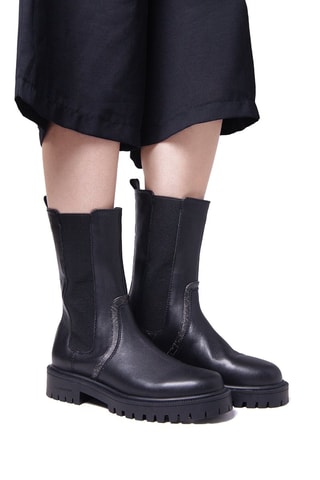 Leren Chelsea Boots Karma Zwart
