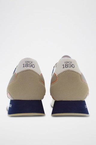 Baskets plateformes Kitty - Beige et bleu marine
