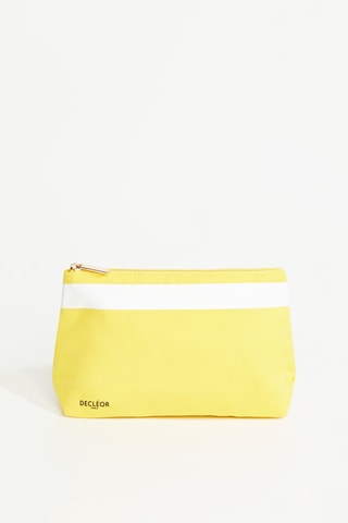 Trousse de toilette en coton recyclé - Jaune et blanc