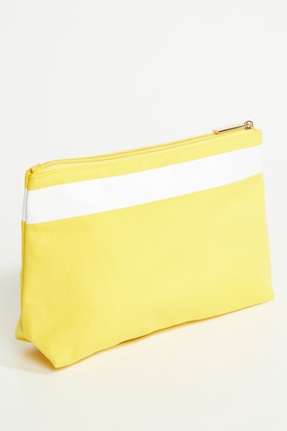 Trousse de toilette en coton recyclé - Jaune et blanc