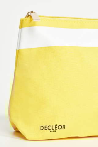 Trousse de toilette en coton recyclé - Jaune et blanc