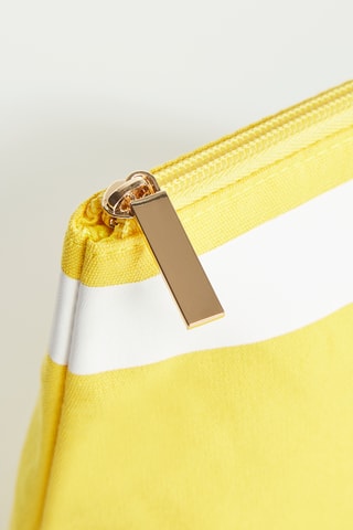 Trousse de toilette en coton recyclé - Jaune et blanc