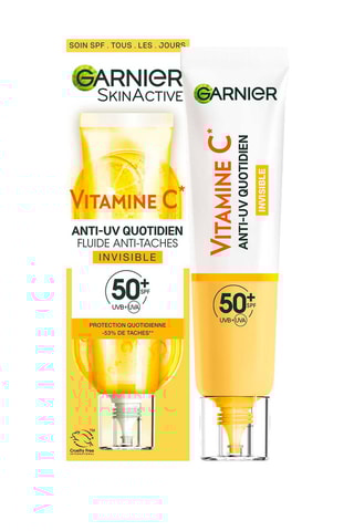 Fluide anti-Uv quotidien à la Vitamine C Skin Active - Non teinté - 40 ml