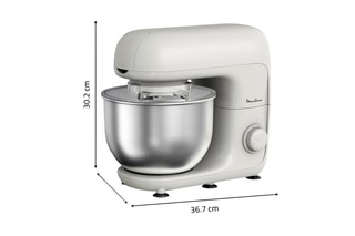 Robot pâtissier Bake Essential avec bol en acier inoxydable - 4,8 l - 800 W - 6 vitesses - Blanc
