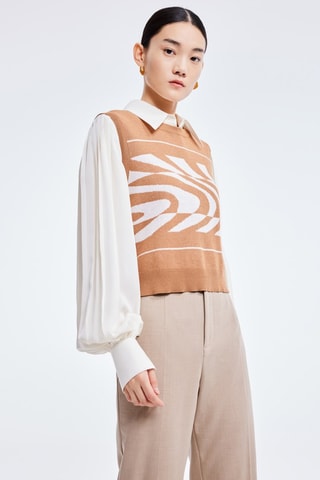 Pull - Camel et blanc