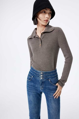 Pull en laine Marron chiné