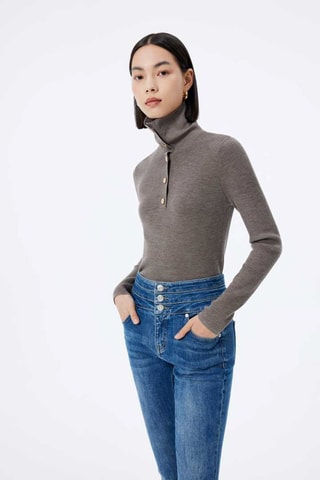 Pull en laine Marron chiné
