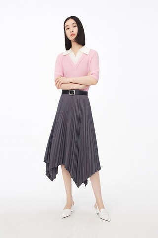 Pull en laine de mouton et alpaga Rose