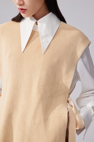 Pull sans manches Beige