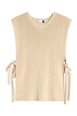 Pull sans manches Beige