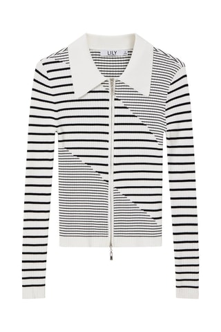 Gilet rayé Blanc et noir