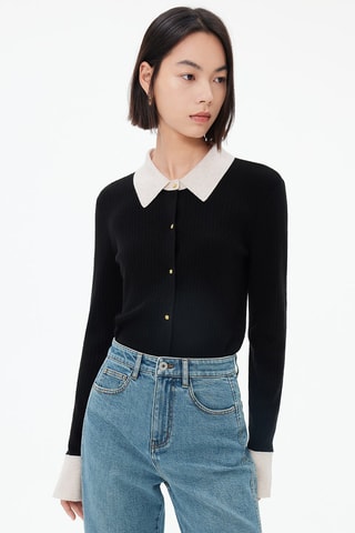 Gilet en laine de mouton Noir