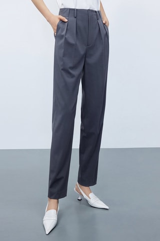 Pantalon droit Gris chiné