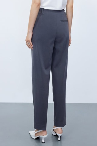 Pantalon droit Gris chiné