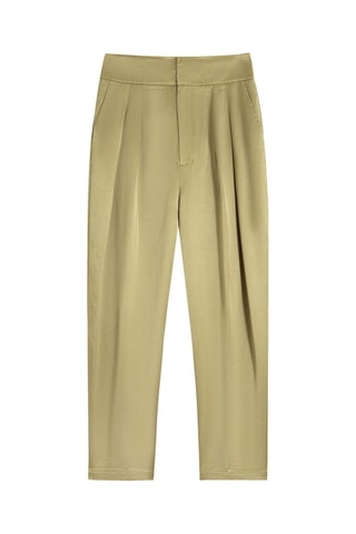 Pantalon taille haute - Vert olive