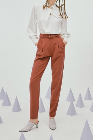Pantalon droit Marron