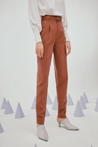Pantalon droit Marron