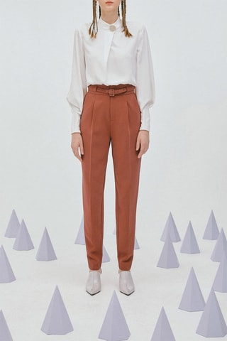 Pantalon droit Marron