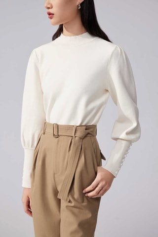 Pantalon carotte taille haute Bronze