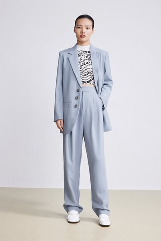 Pantalon taille haute - Ciel