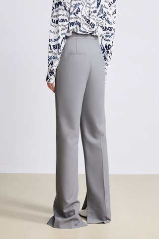 Pantalon droit taille haute - Gris clair