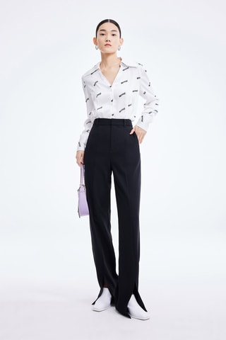 Pantalon droit taille haute - Noir