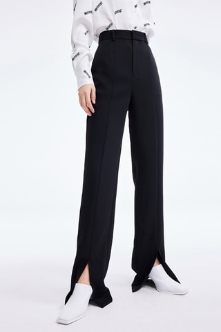 Pantalon droit taille haute - Noir