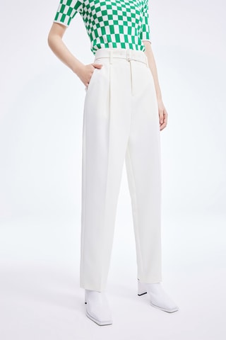 Pantalon slim - Ecru