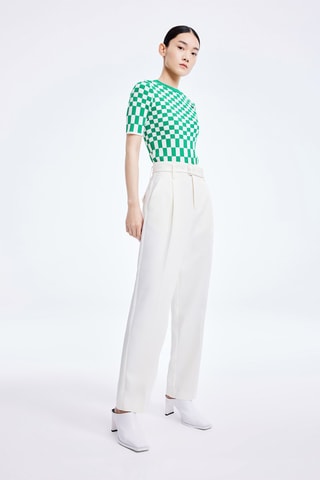 Pantalon slim - Ecru