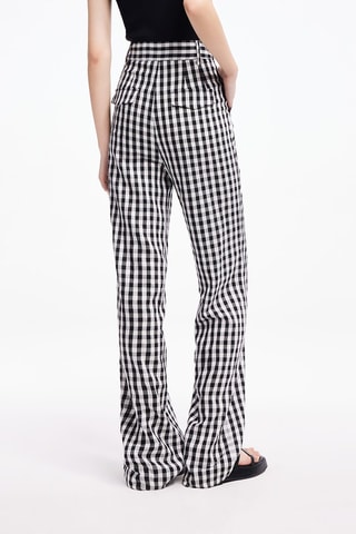 Pantalon droit taille haute - Blanc et noir