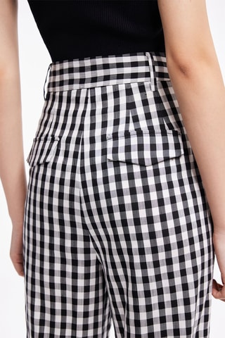Pantalon droit taille haute - Blanc et noir