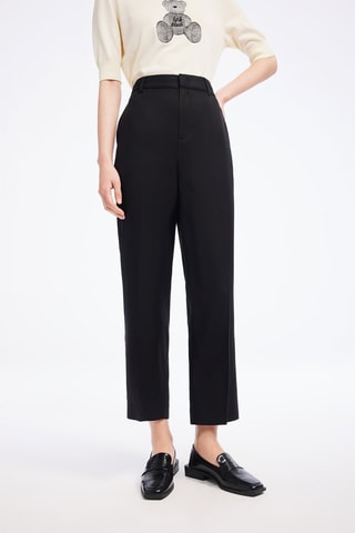 Pantalon slim taille haute - Noir
