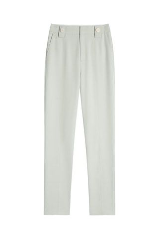 Pantalon cigarette taille haute Gris perle
