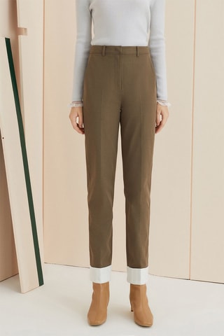 Pantalon cigarette Kaki