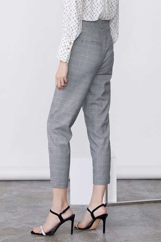 Pantalon droit 7/8 Gris et noir