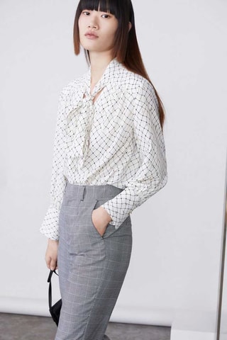 Pantalon droit 7/8 Gris et noir