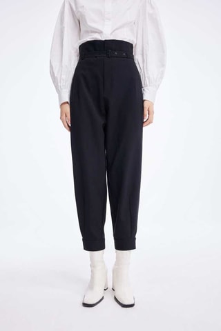 Pantalon droit taille haute Noir