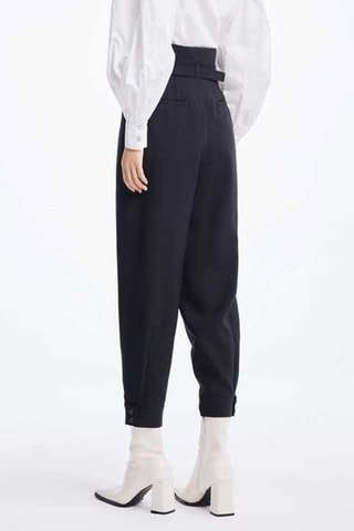 Pantalon droit taille haute Noir