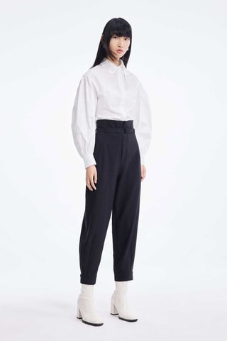 Pantalon droit taille haute Noir