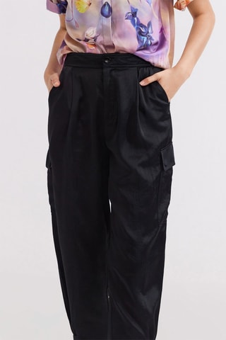 Pantalon cargo 7/8 taille haute - Noir
