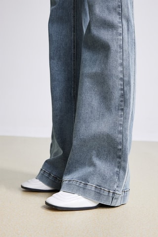 Jean flare taille haute - Bleu clair