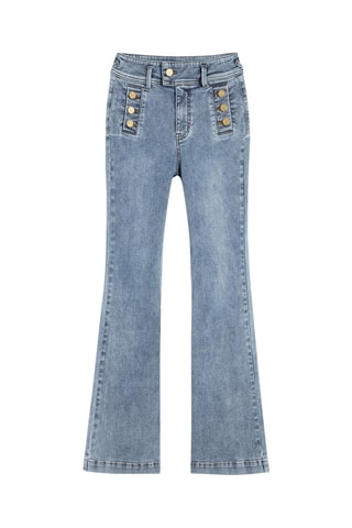 Jean flare taille haute - Bleu clair