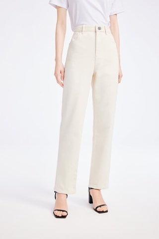 Jean slim taille haute - Ecru